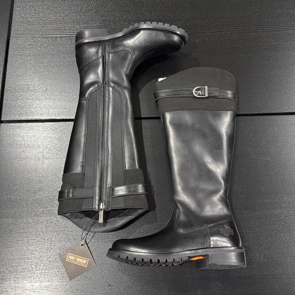 Harley-Davidson Women's Bradner Zip-Up 16" Black Motorcycle Boots - 6 - Picture 5 of 8